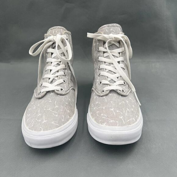 Vans Camden High-Top Gray White Canvas Dandelion Print Sneakers Size 7.5 - Picture 10 of 16